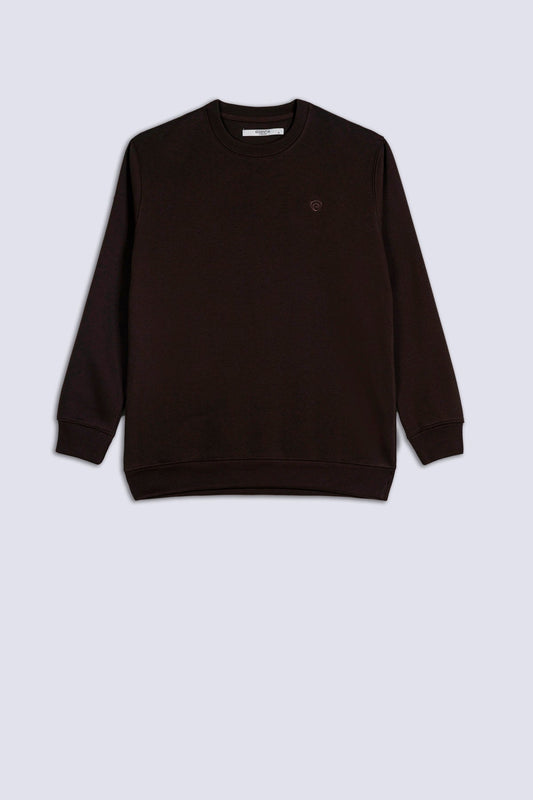 Chocolate Brown Fleece Men's Sweatshirt.